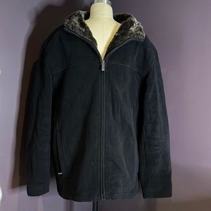 Men’s Fur-lined Quilted Wool Coat XL by Marc New York